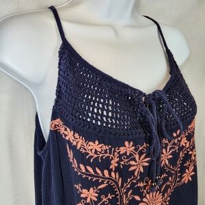 Umgee embroidered spaghetti strap blouse